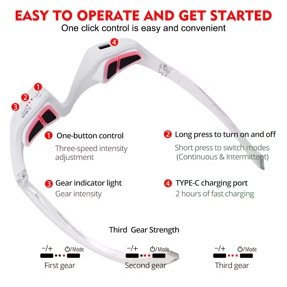 Portable Wireless Eye Massager with 3 Intensity Levels