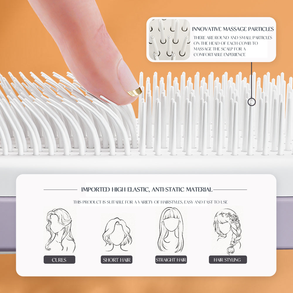 Self-Cleaning Retractable Detangling Hair Brush