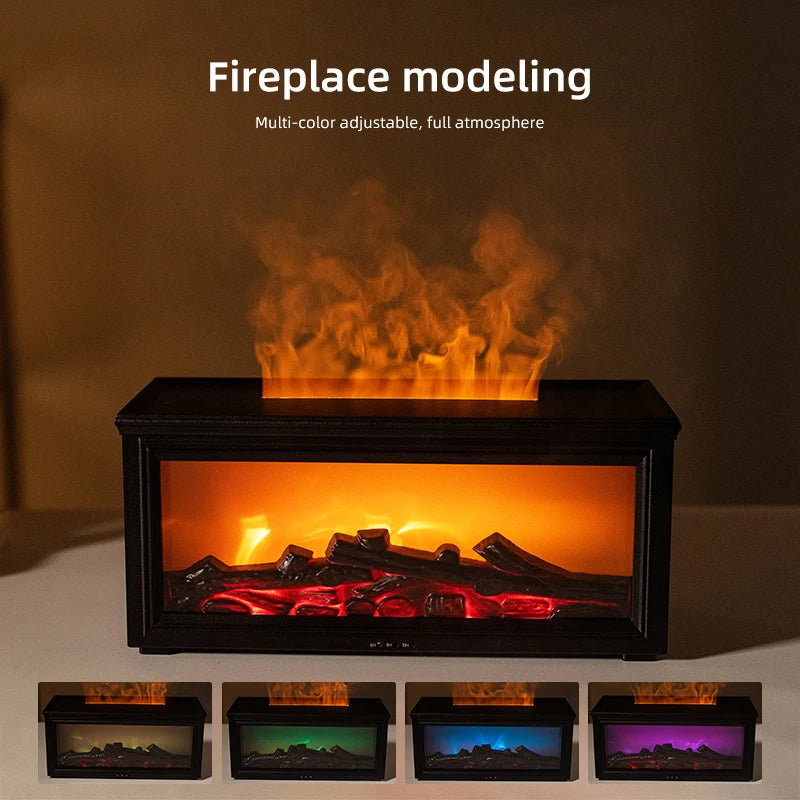 Fireplace Flame Aroma Diffuser and Humidifier with Remote